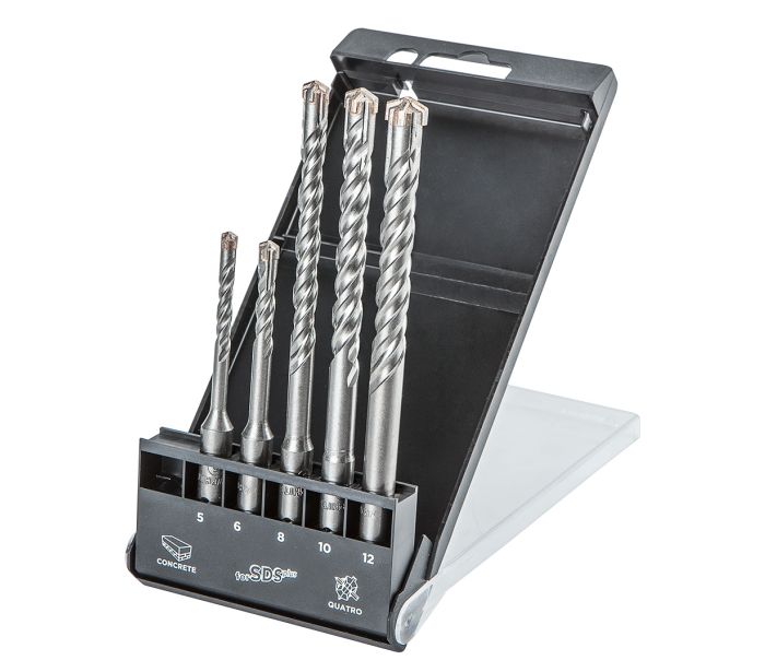 Набір свердл по бетону SDS Plus, quatro, набір 5 шт. - 5, 6 x 110 мм + 8, 10, 12 x 160 мм GRAPHITE (57H572)